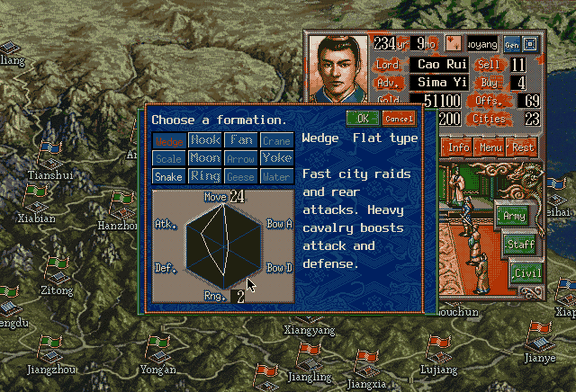 The formation chooser, Mac OS 9